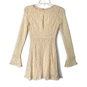 Free People Teen Witch Shearling Ivory Lace Dress Size X Small